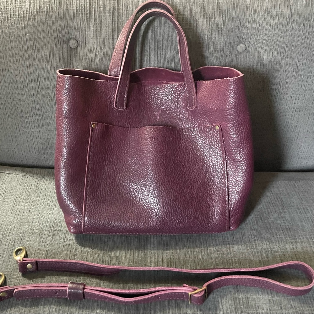 Portland leather goods medium crossbody PLUM